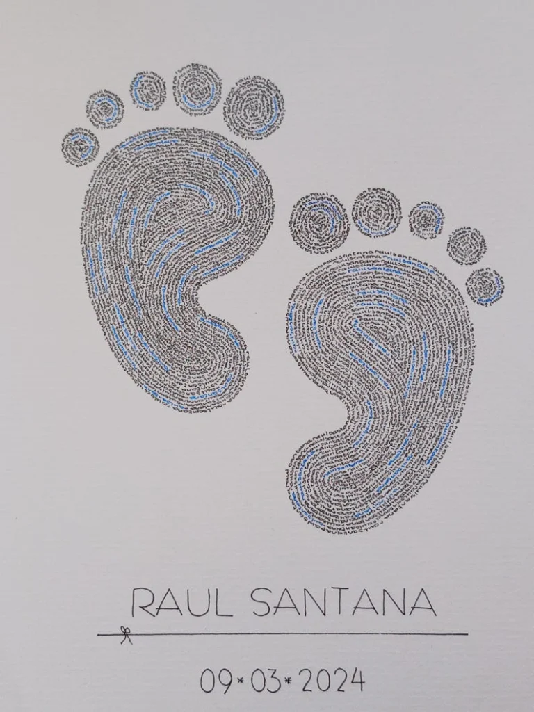 Baby feet calligram